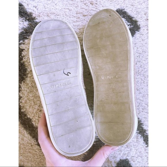 VINCE Navy Suede Slip On Jute Sneaker Shoes Blue - Picture 7 of 8